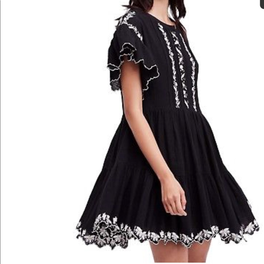 Free People Santiago Embroidered Dress NWOT